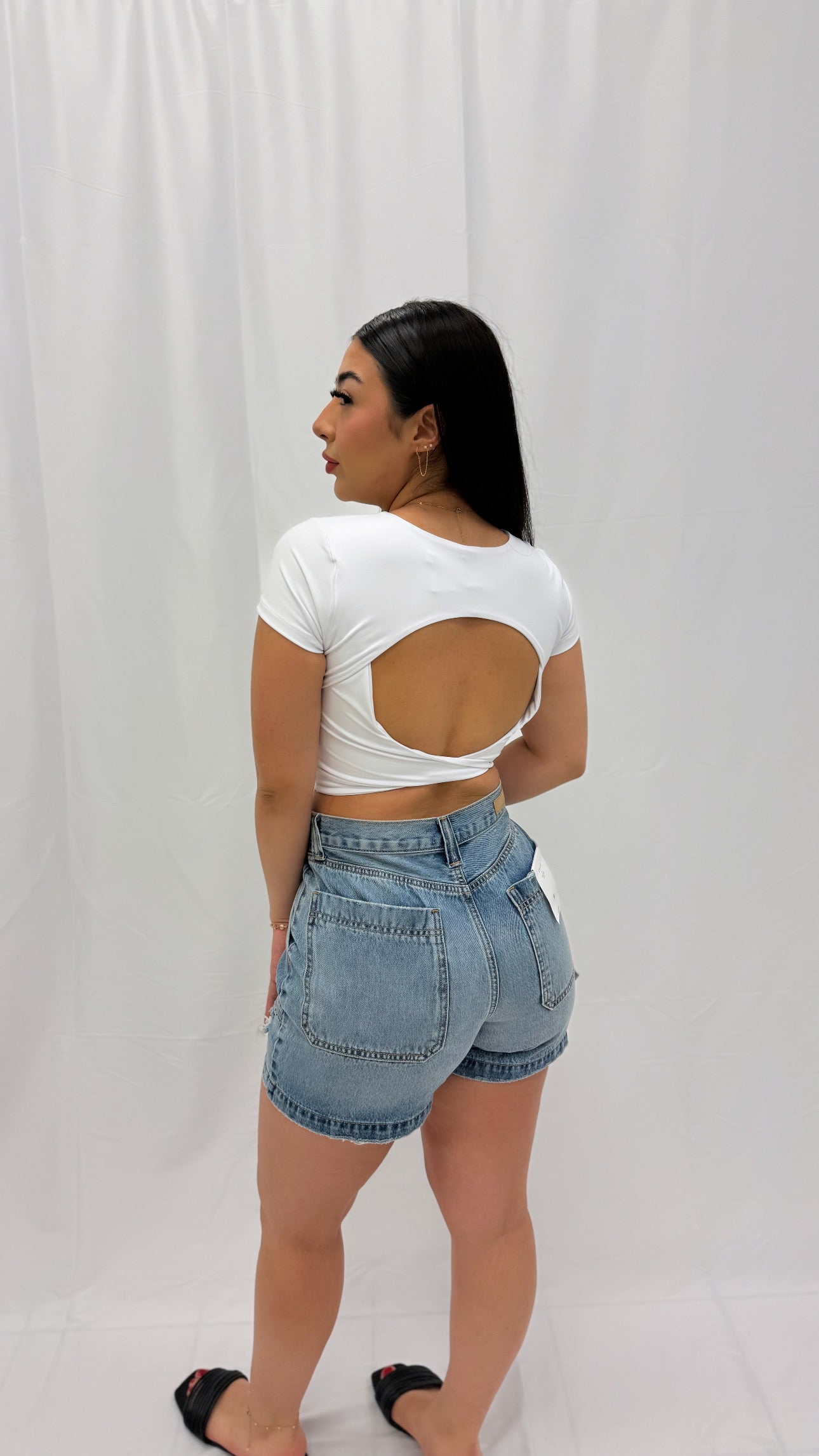 Twisted Heart White Cropped Top