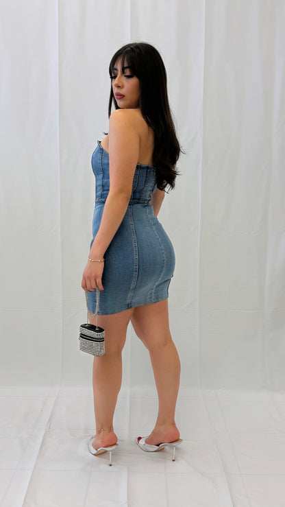 Elizabeth Corset Denim Dress